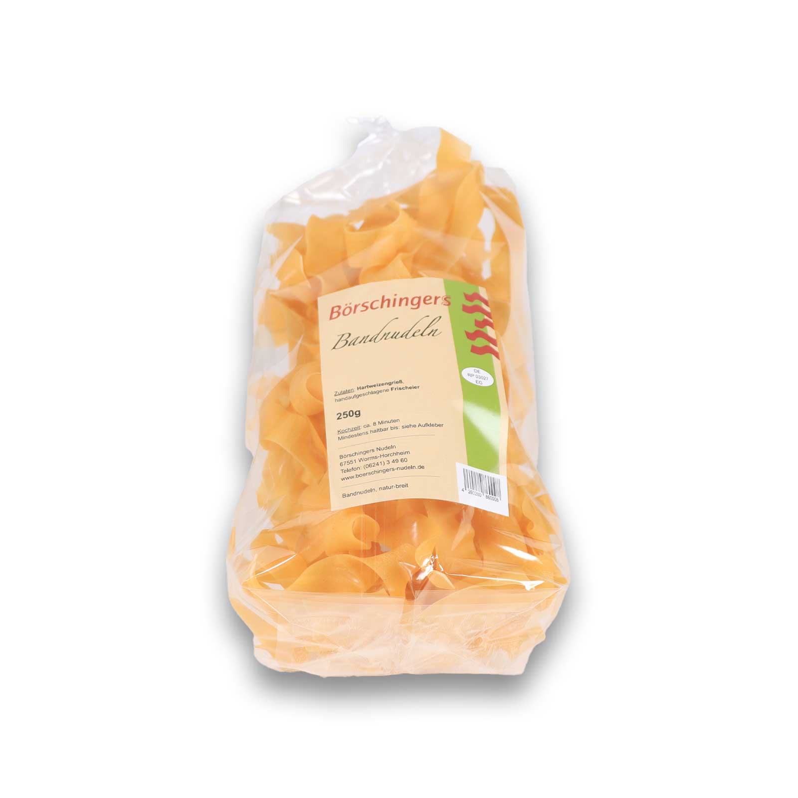 Bandnudeln mit Ansicht des Produktinhaltes
