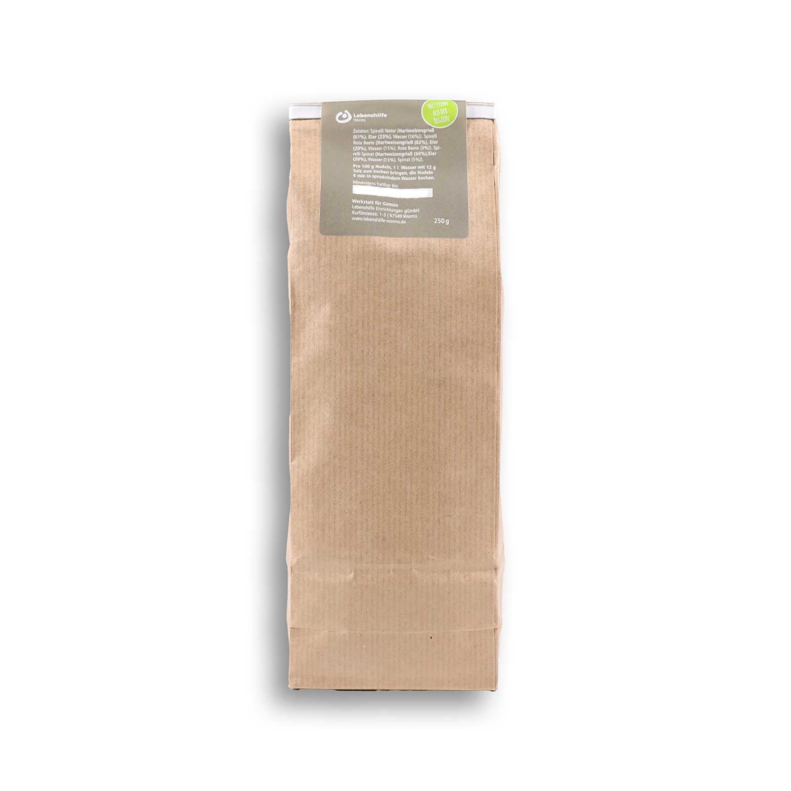 Die Spirelli Tricolore in einer schönen Papiertüte verpackt