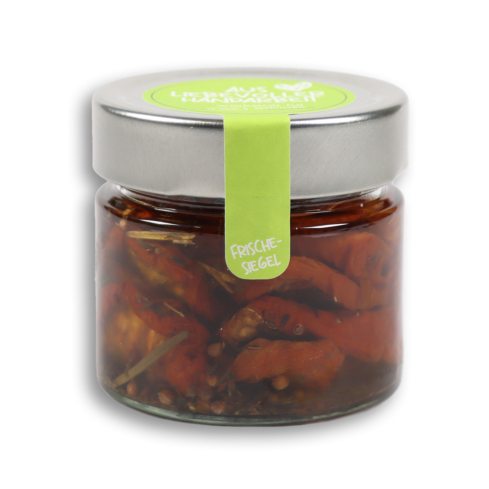 Ansicht auf die getrockneten Tomaten in Öl