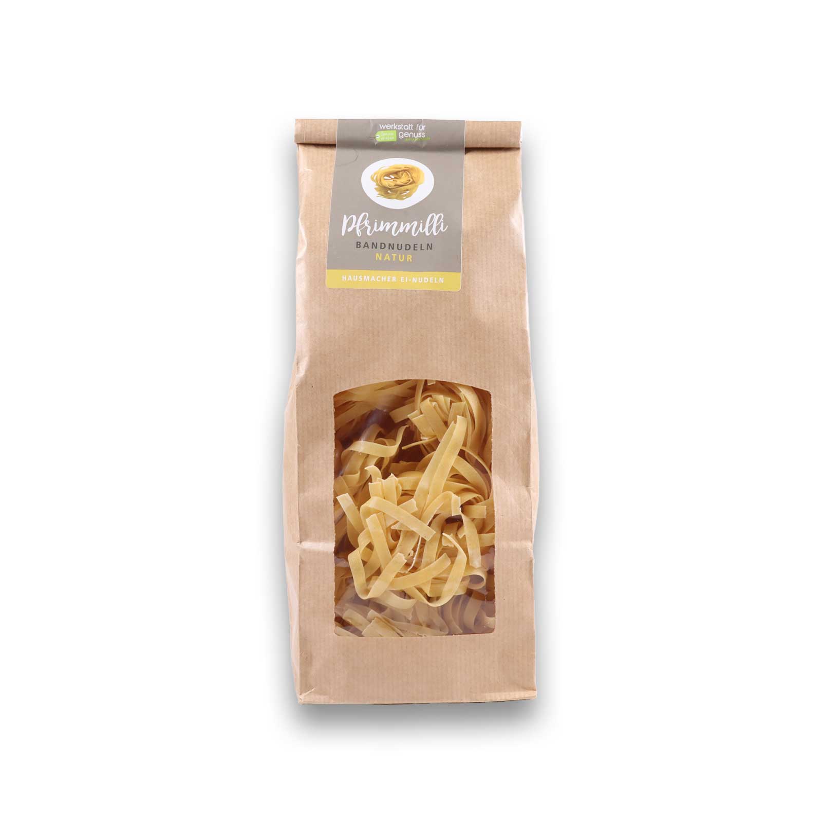 Bandnudeln Natur mit Nudel Ansicht