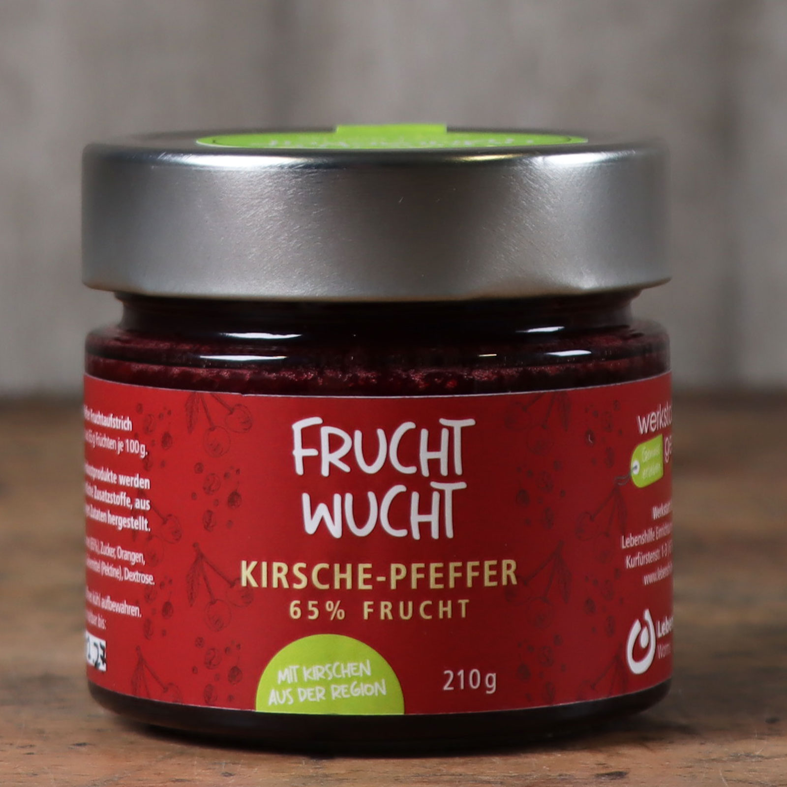 Der Kirsche-Pfeffer Fruchtaufstich vor unserem Ambientehintergrund