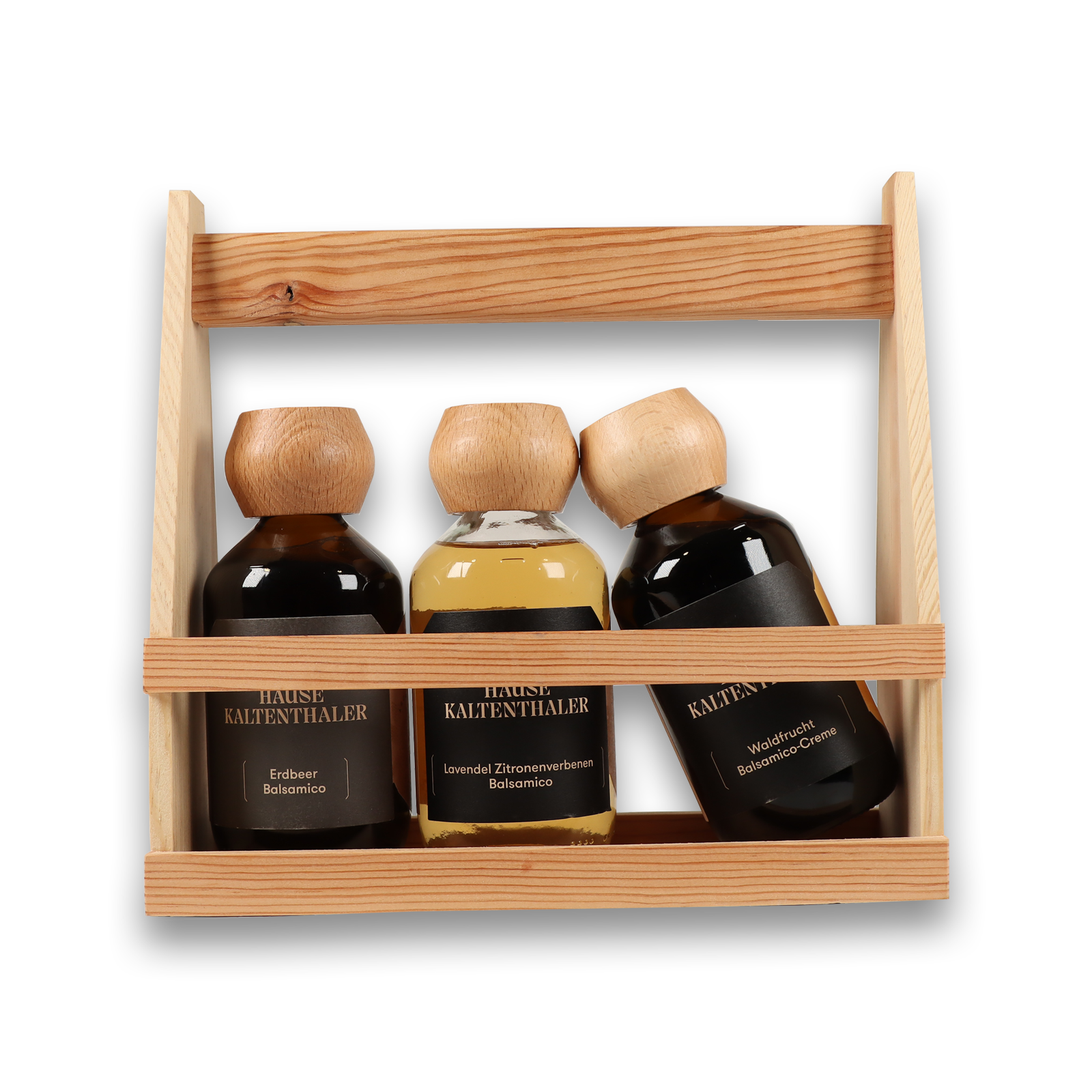 Balsamicos im Holzträger