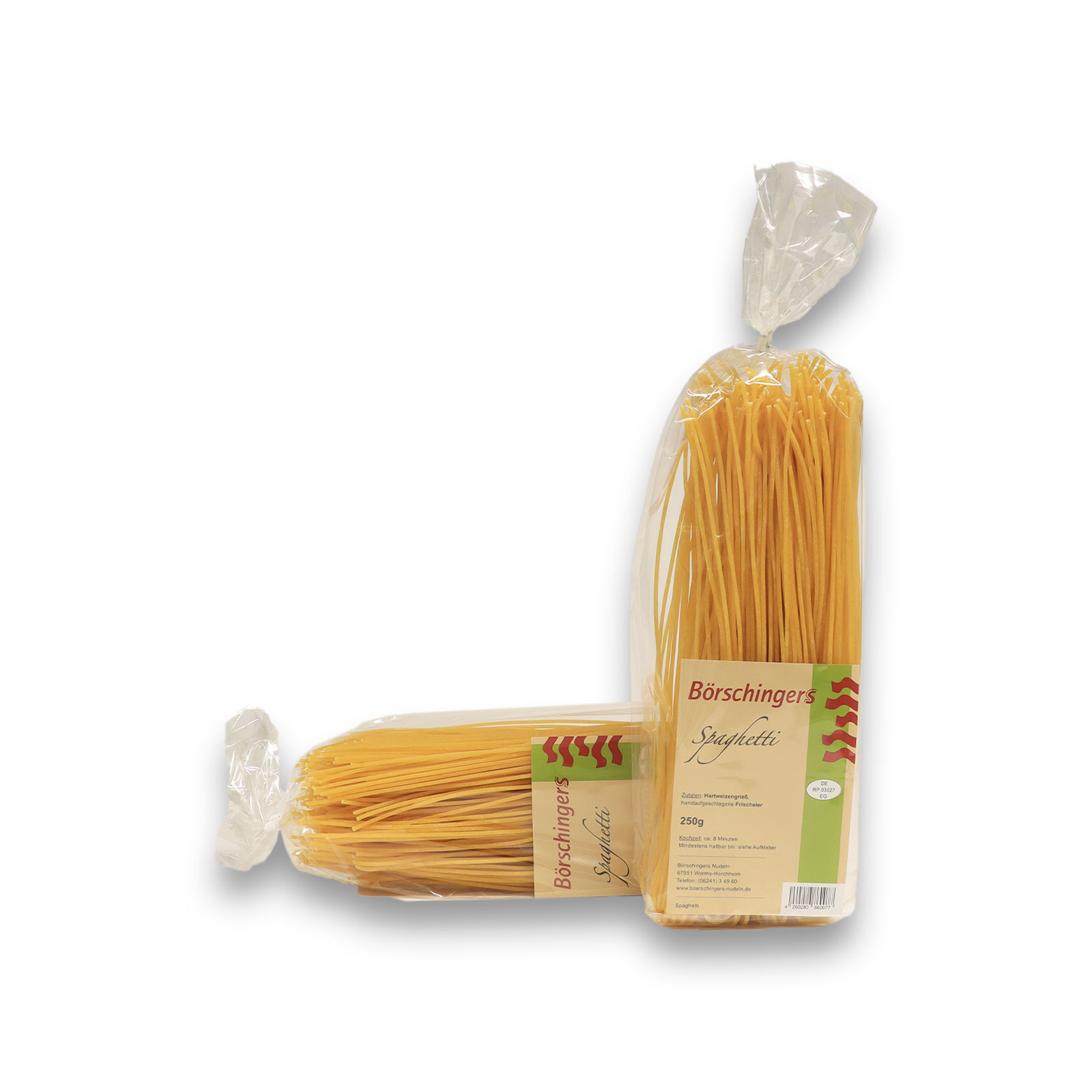 Zusammenstellung von Spaghetti von Börschingers Nudel aus Worms.