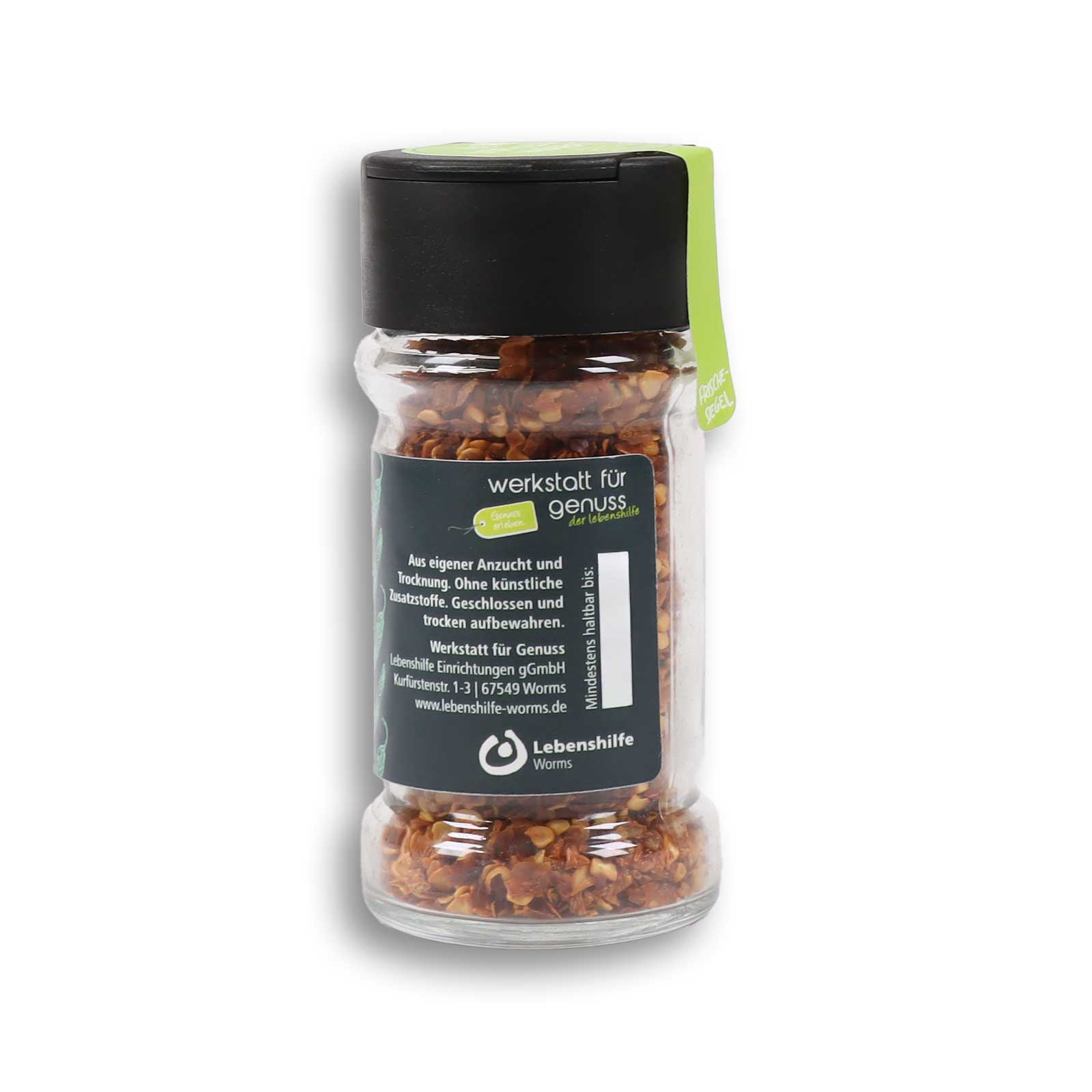 Birdeye Chilies geschrotet Hinteransicht