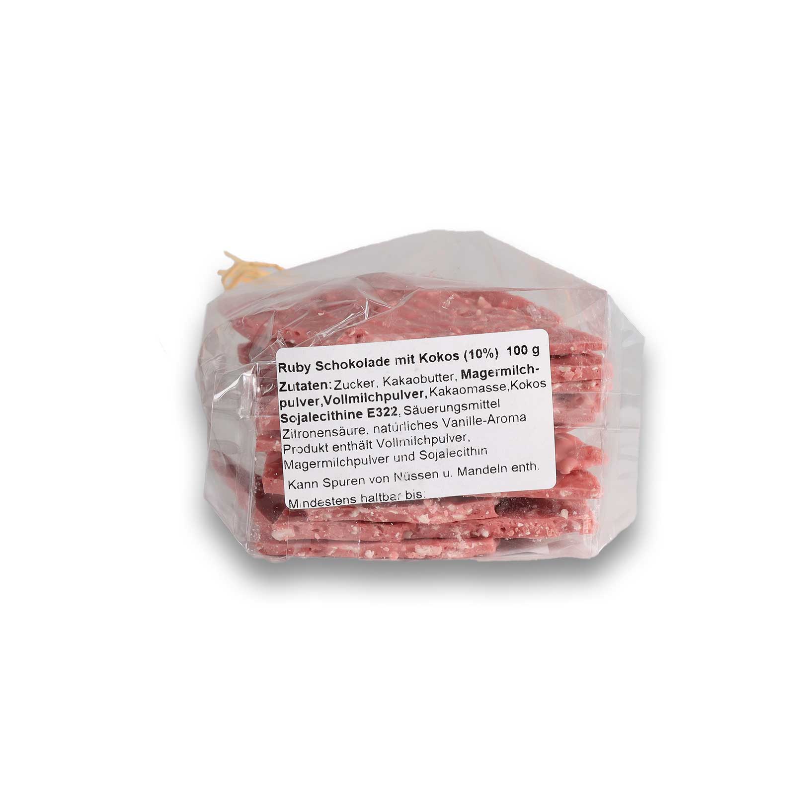 Inhaltsangaben der Kokos Ruby Schokolade