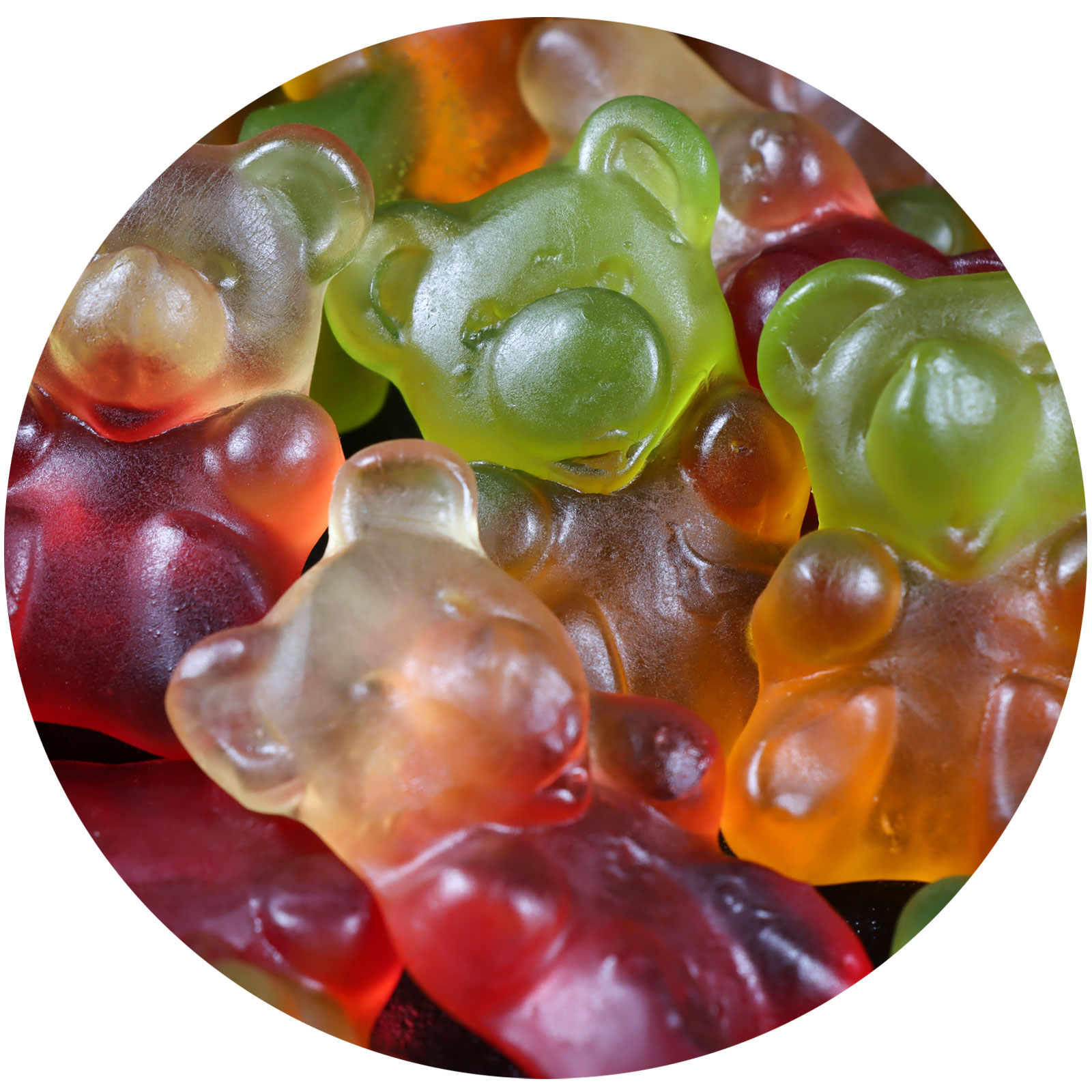 Nahaufnahme der fruchtigen Traubensaftbären aus dem Weingut Sandwiese