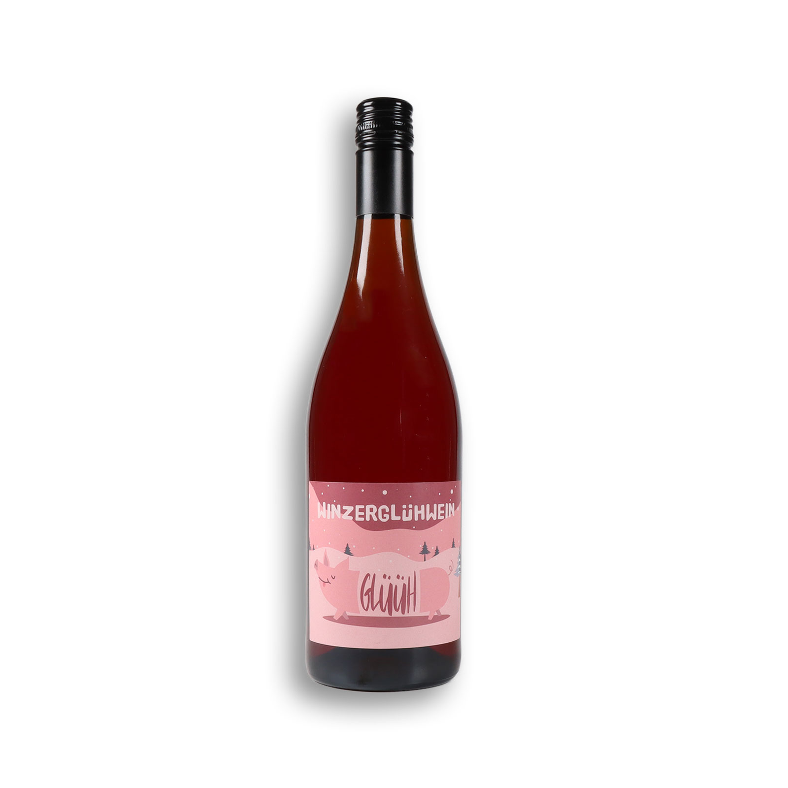 Die Bio Rosé Glühwein Flasche von vorne