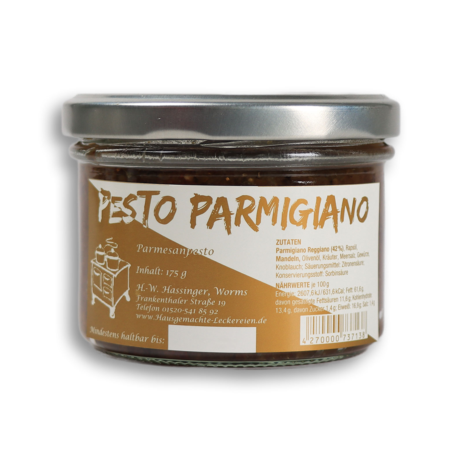 Das Pesto Parmigiano wird von der Hausgemachten Leckereien Manufaktur in Handarbeit hergestellt