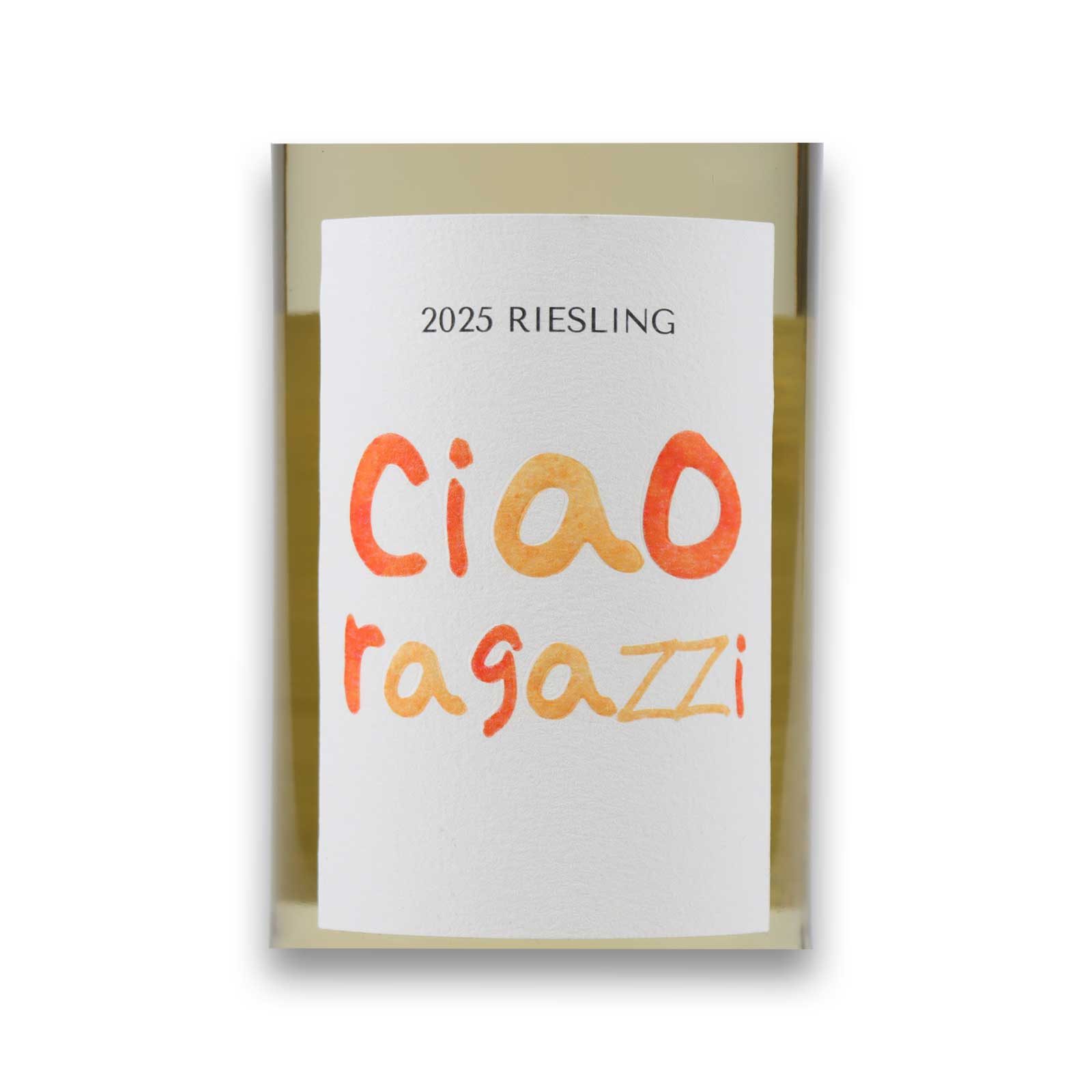 Ciao Ragazzi Etikett von vorne vor weißem Hintergrund