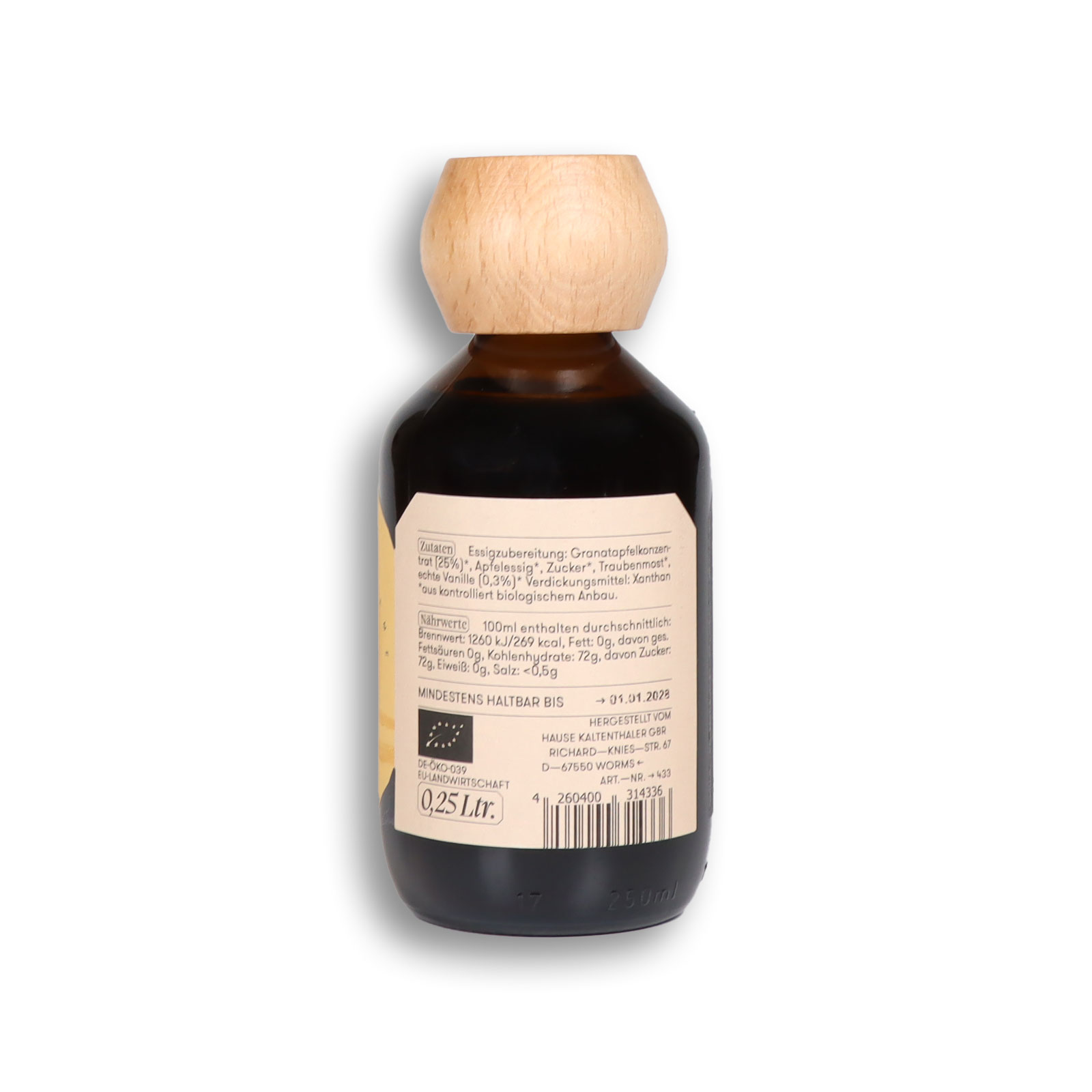Bio Granatapfel-Vanille Balsamico-Creme von hinten