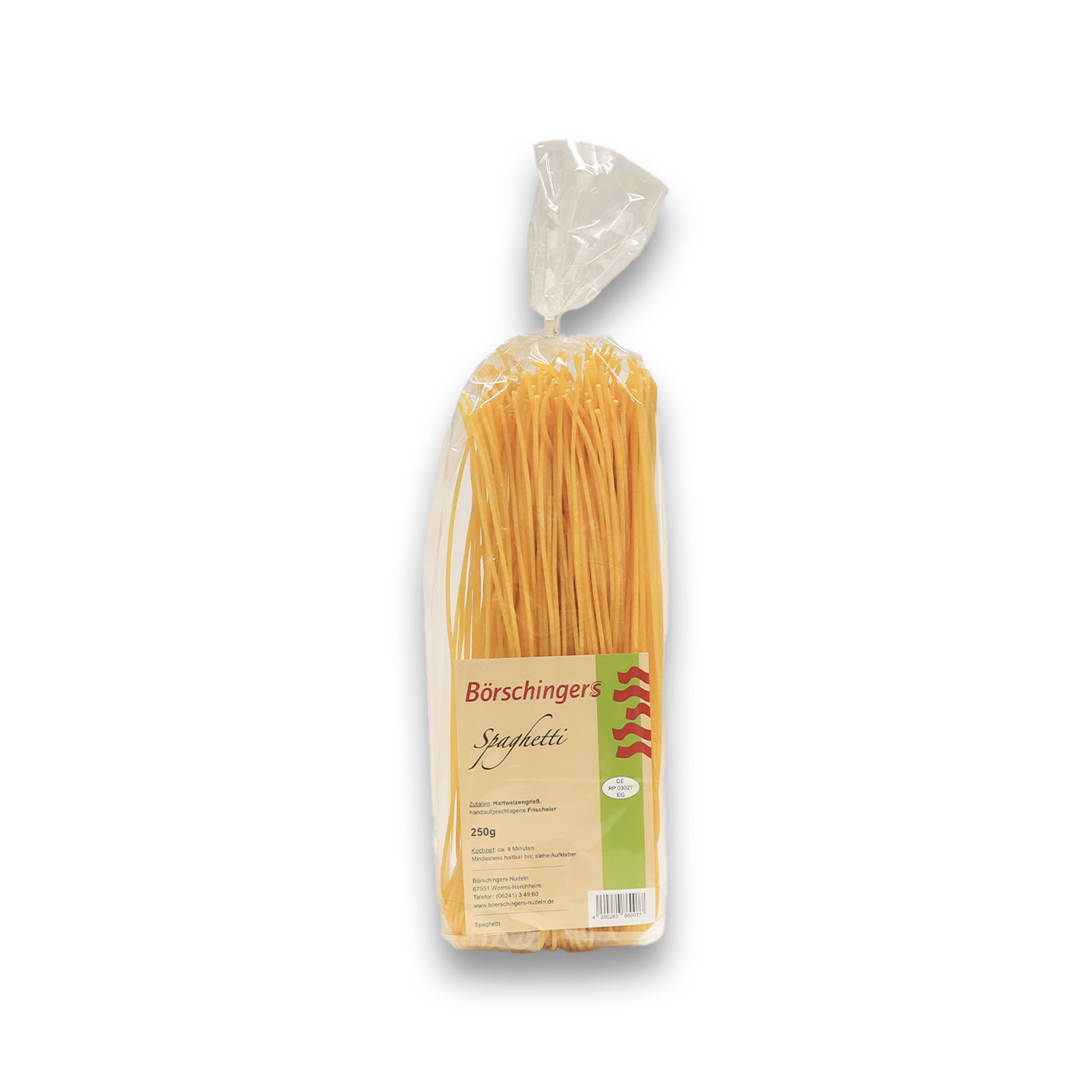 Spaghetti mit handaufgeschlagenen Frischeiern von Börschingers Nudeln.