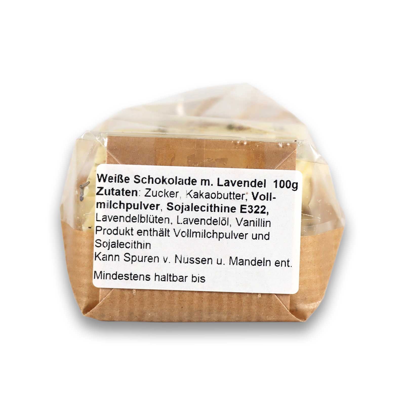 Zutatenliste der Lavendelschokolade