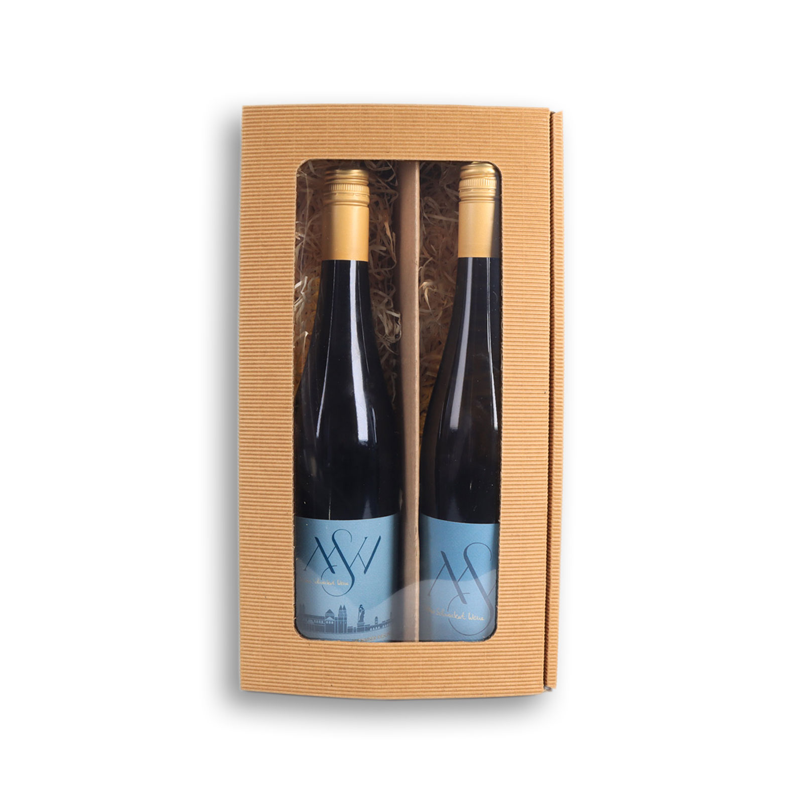 Pfiffligheimer Grauburgunder und Riesling No. 1 eingepackt in einer Geschenkbox