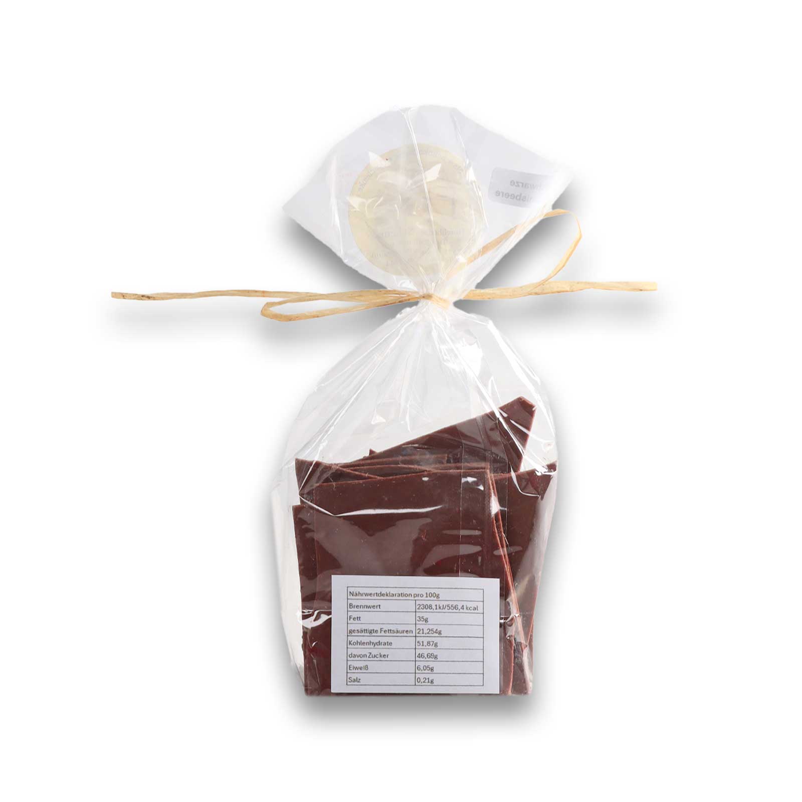 Schwarze Johannisbeere in Vollmilch von hinten