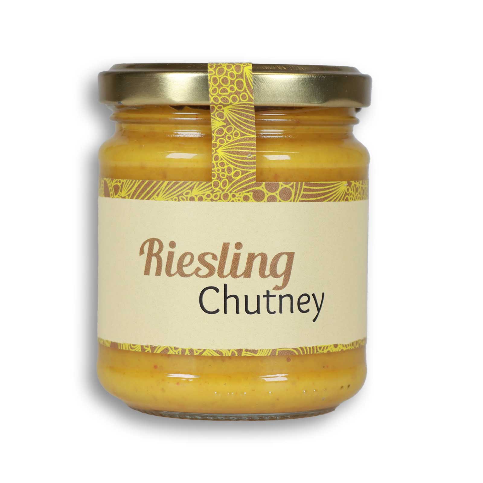 Rieslingchutney vor weißem Hintergrund