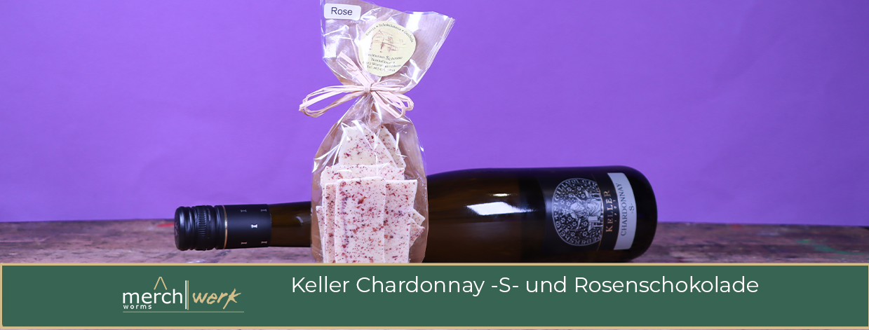 Keller Chardonnay und Rosenschokolade