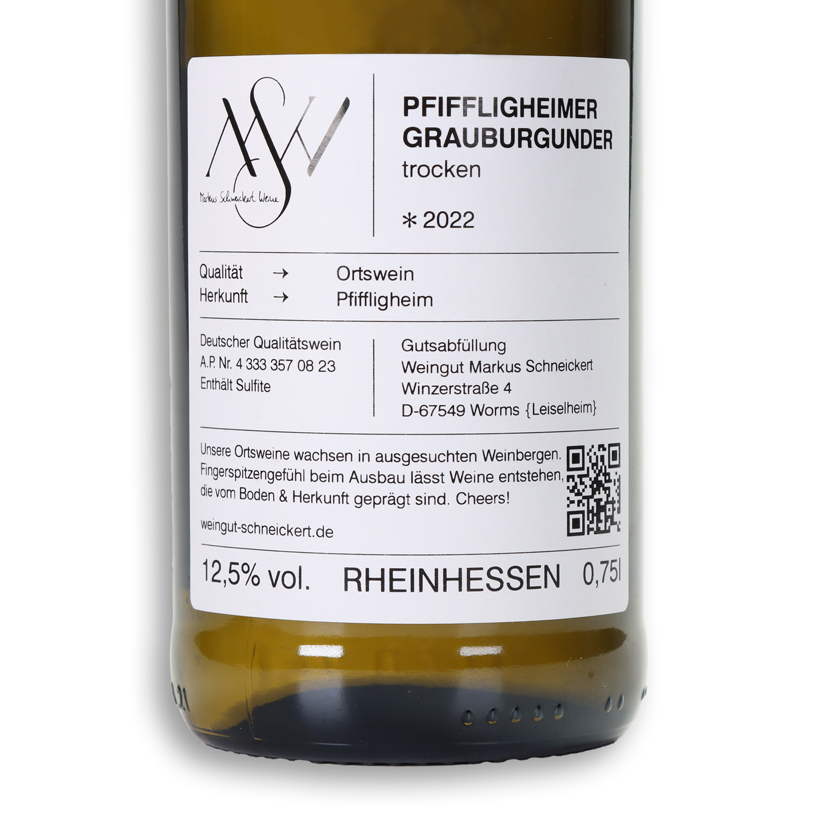 Etikett Pfiffligheimer Grauburgunder.