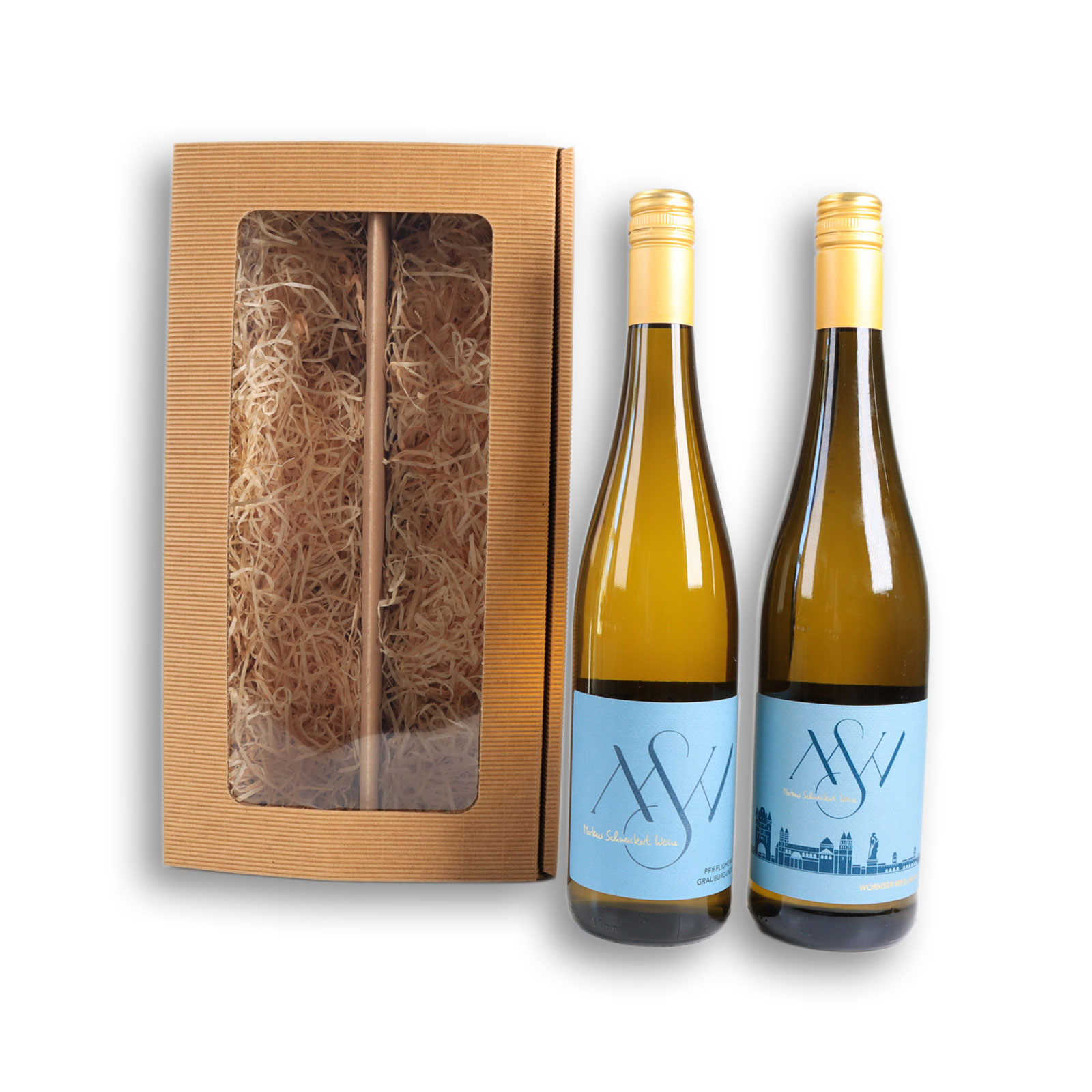 Pfiffligheimer Grauburgunder und Wormser Riesling No. 1 in einer Geschenkbox